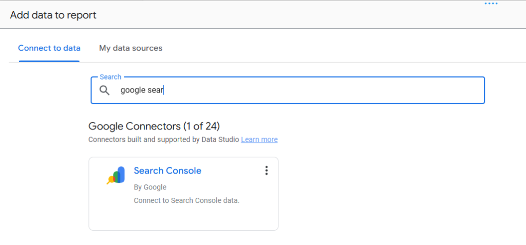 Google search console connector